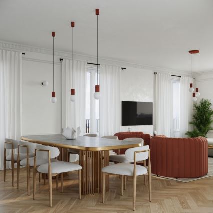 Κρεμαστό φωτιστικό οροφής HALO 1xG9/8W/230V διάμετρος 12 cm πορτοκαλί