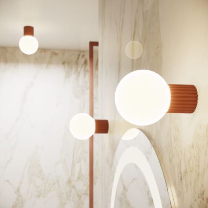 Επιτοίχιο φωτιστικό μπάνιου HALO 1xG9/8W/230V διάμετρος 12 cm IP44 καφέ