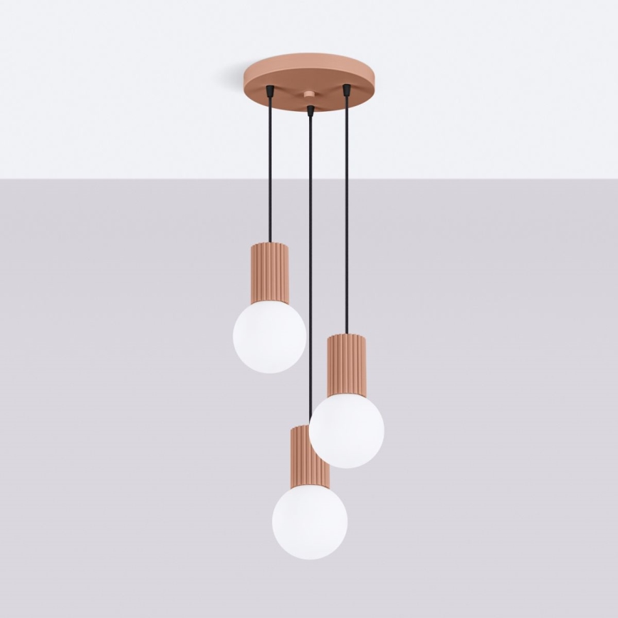 Κρεμαστό φωτιστικό οροφής HALO 3xG9/8W/230V διάμετρος 25 cm καφέ