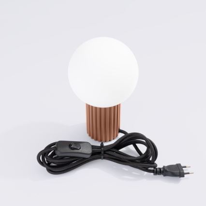 Eπιτραπέζιο φωτιστικό HALO 1xG9/8W/230V διάμετρος 12 cm καφέ