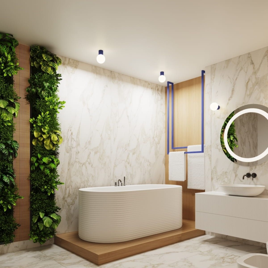 Επιτοίχιο φωτιστικό μπάνιου HALO 1xG9/8W/230V διάμετρος 12 cm IP44 μπλε