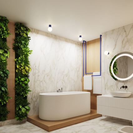 Φωτιστικό οροφής μπάνιου HALO 1xG9/8W/230V διάμετρος 12 cm IP44 μπλε