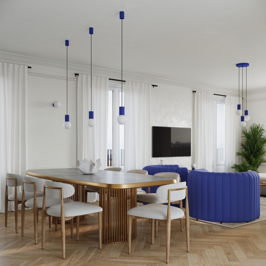 Κρεμαστό φωτιστικό οροφής HALO 1xG9/8W/230V διάμετρος 12 cm μπλε