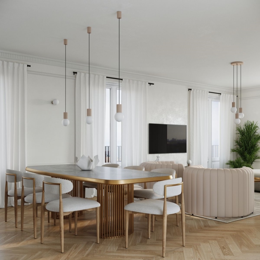 Κρεμαστό φωτιστικό οροφής HALO 1xG9/8W/230V διάμετρος 12 cm μπεζ
