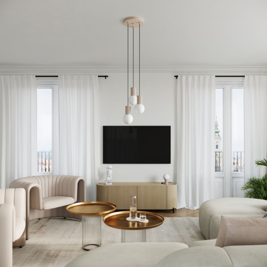 Eπιτραπέζιο φωτιστικό HALO 1xG9/8W/230V διάμετρος 12 cm μπεζ