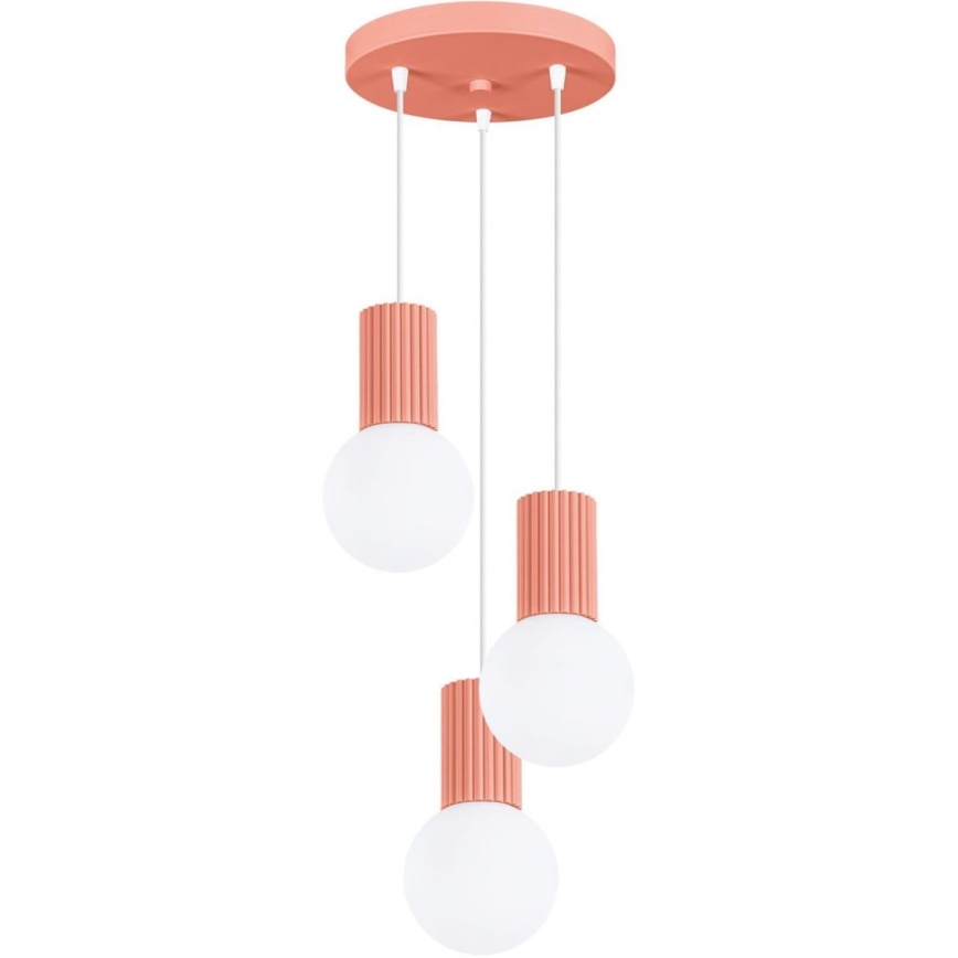 Κρεμαστό φωτιστικό οροφής HALO 3xG9/8W/230V διάμετρος 25 cm ροζ