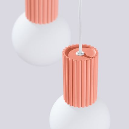 Κρεμαστό φωτιστικό οροφής HALO 3xG9/8W/230V διάμετρος 25 cm ροζ