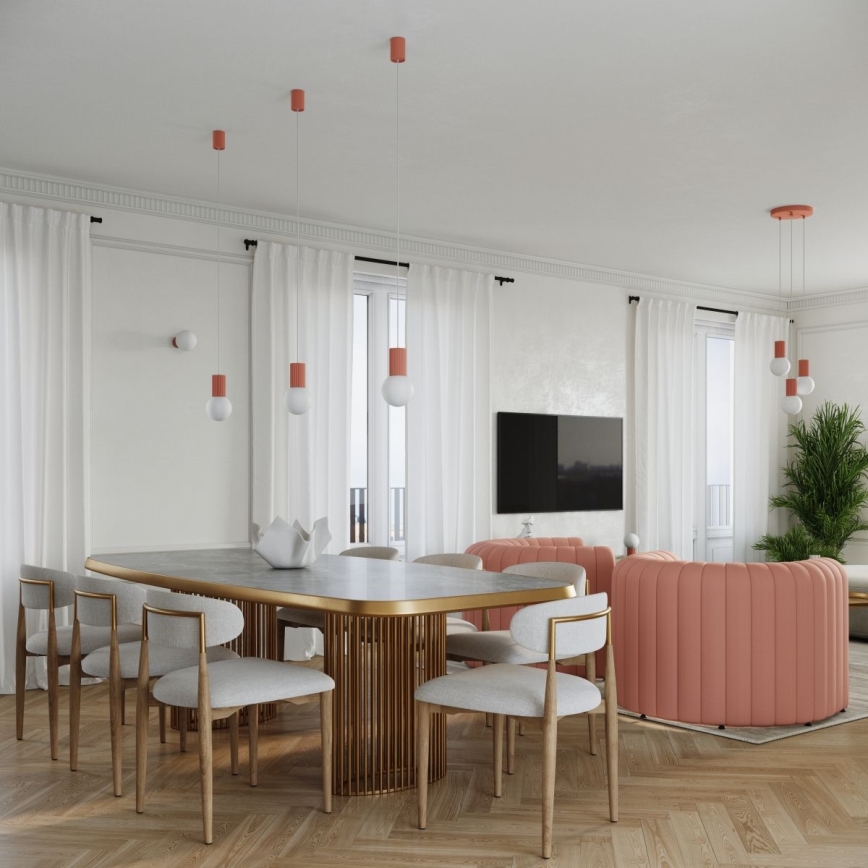 Eπιτραπέζιο φωτιστικό HALO 1xG9/8W/230V διάμετρος 12 cm ροζ