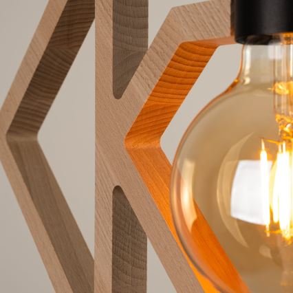 Κρεμαστό φωτιστικό οροφής CARO 1xE27/15W/230V οξιά