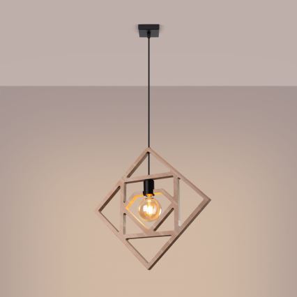Κρεμαστό φωτιστικό οροφής CARO 1xE27/15W/230V οξιά