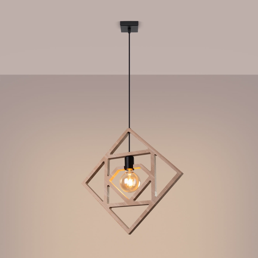 Κρεμαστό φωτιστικό οροφής CARO 1xE27/15W/230V οξιά