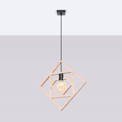 Κρεμαστό φωτιστικό οροφής CARO 1xE27/15W/230V οξιά