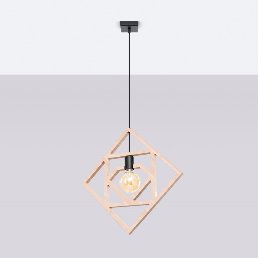 Κρεμαστό φωτιστικό οροφής CARO 1xE27/15W/230V οξιά