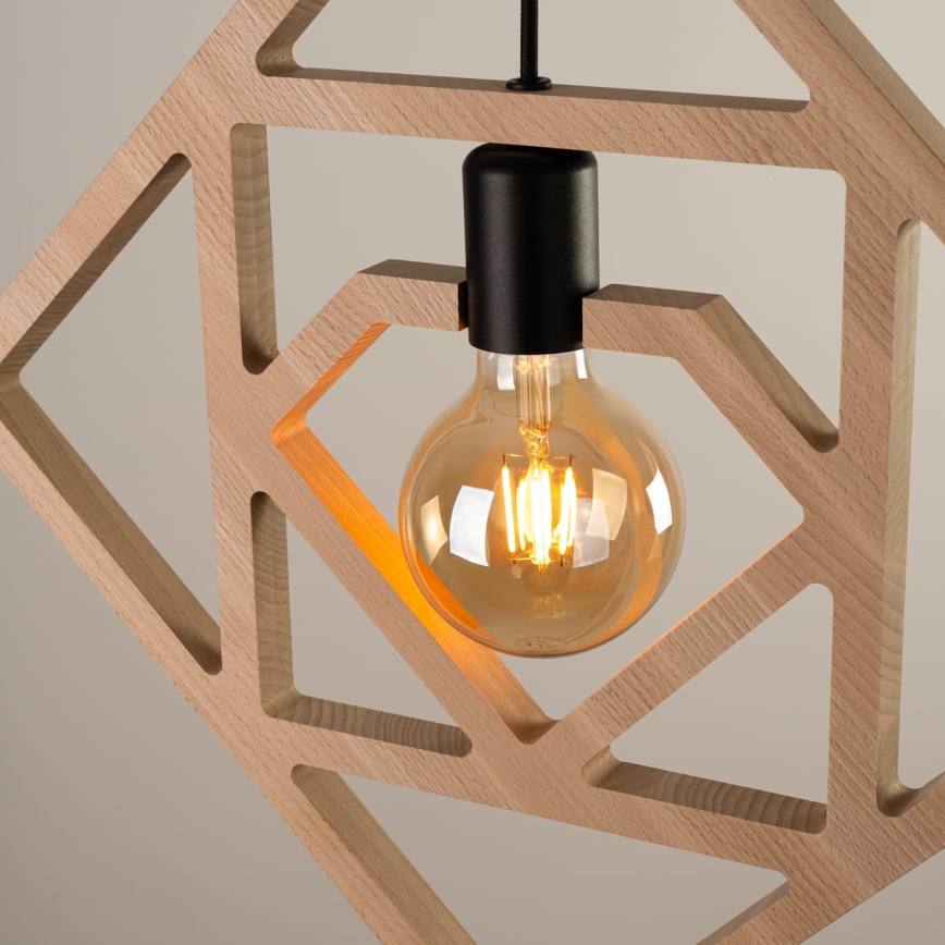 Κρεμαστό φωτιστικό οροφής CARO 1xE27/15W/230V οξιά