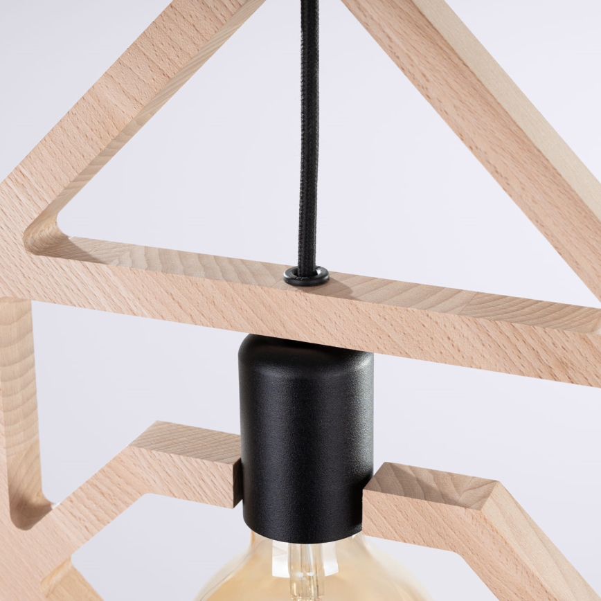 Κρεμαστό φωτιστικό οροφής CARO 1xE27/15W/230V οξιά