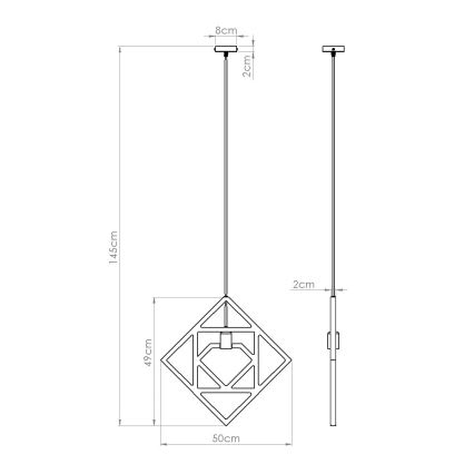 Κρεμαστό φωτιστικό οροφής CARO 1xE27/15W/230V οξιά
