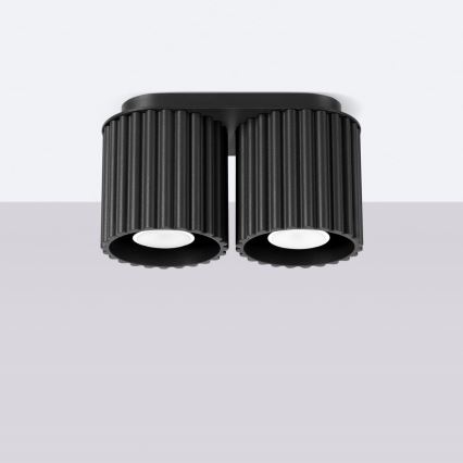 Φωτιστικό σποτ AURA 2xGU10/10W/230V μαύρο