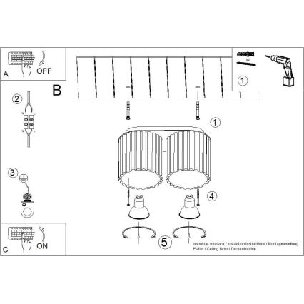 Φωτιστικό σποτ AURA 2xGU10/10W/230V μαύρο