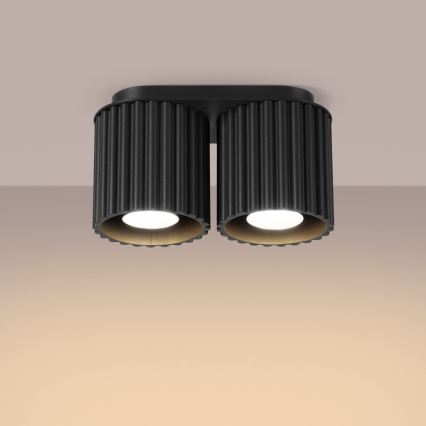 Φωτιστικό σποτ AURA 2xGU10/10W/230V μαύρο