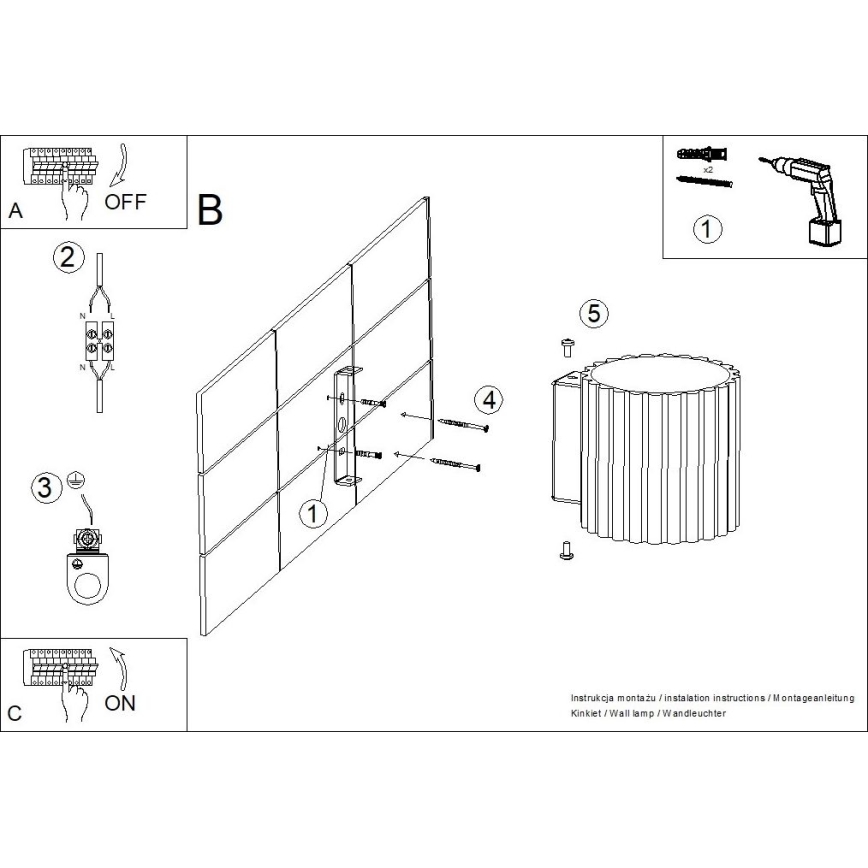 Επιτοίχιο φωτιστικό AURA 1xG9/10W/230V μαύρο