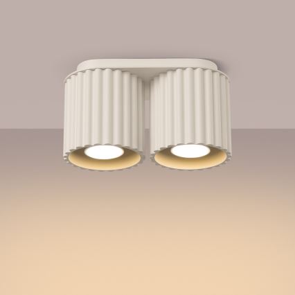 Φωτιστικό σποτ AURA 2xGU10/10W/230V σε κρεμ απόχρωση