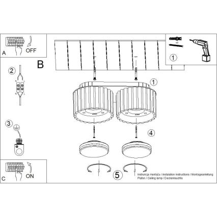 Φωτιστικό σποτ AURA 2xGX53/10W/230V σε κρεμ χρώμα