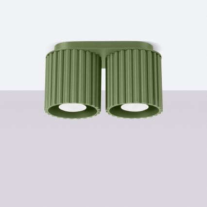 Φωτιστικό σποτ AURA 2xGU10/10W/230V πράσινο