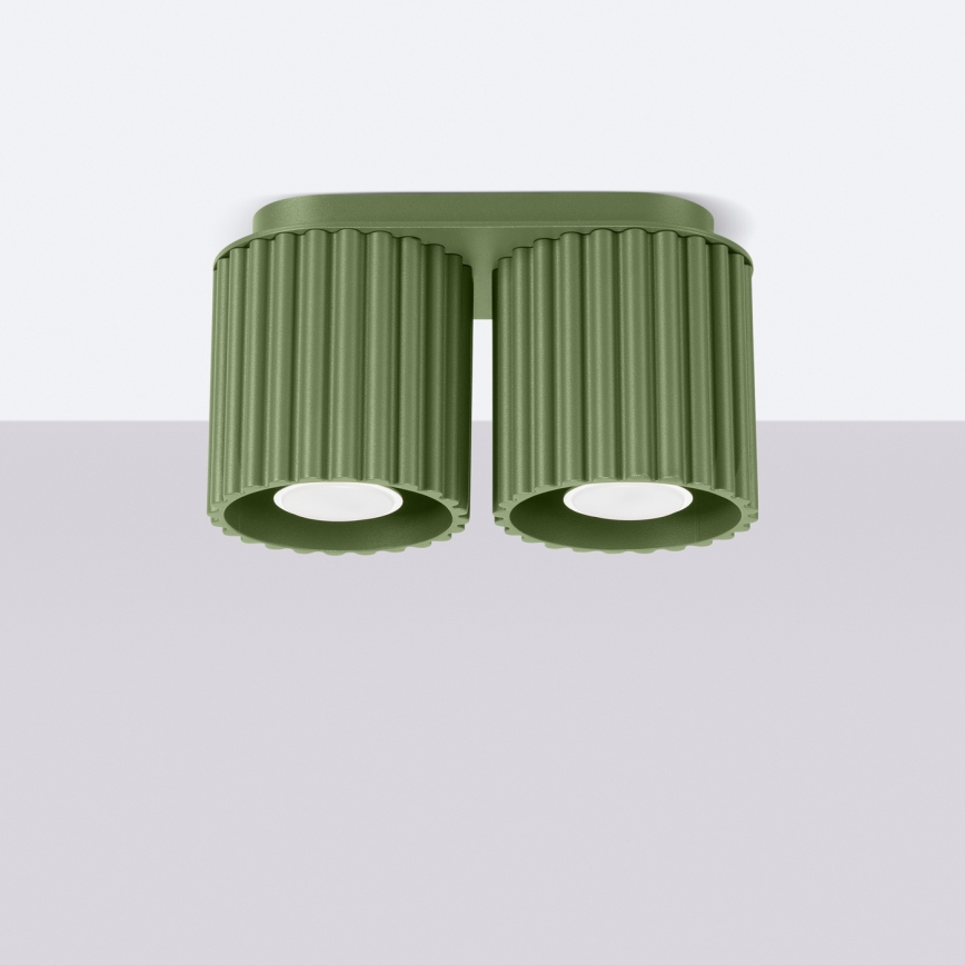 Φωτιστικό σποτ AURA 2xGU10/10W/230V πράσινο