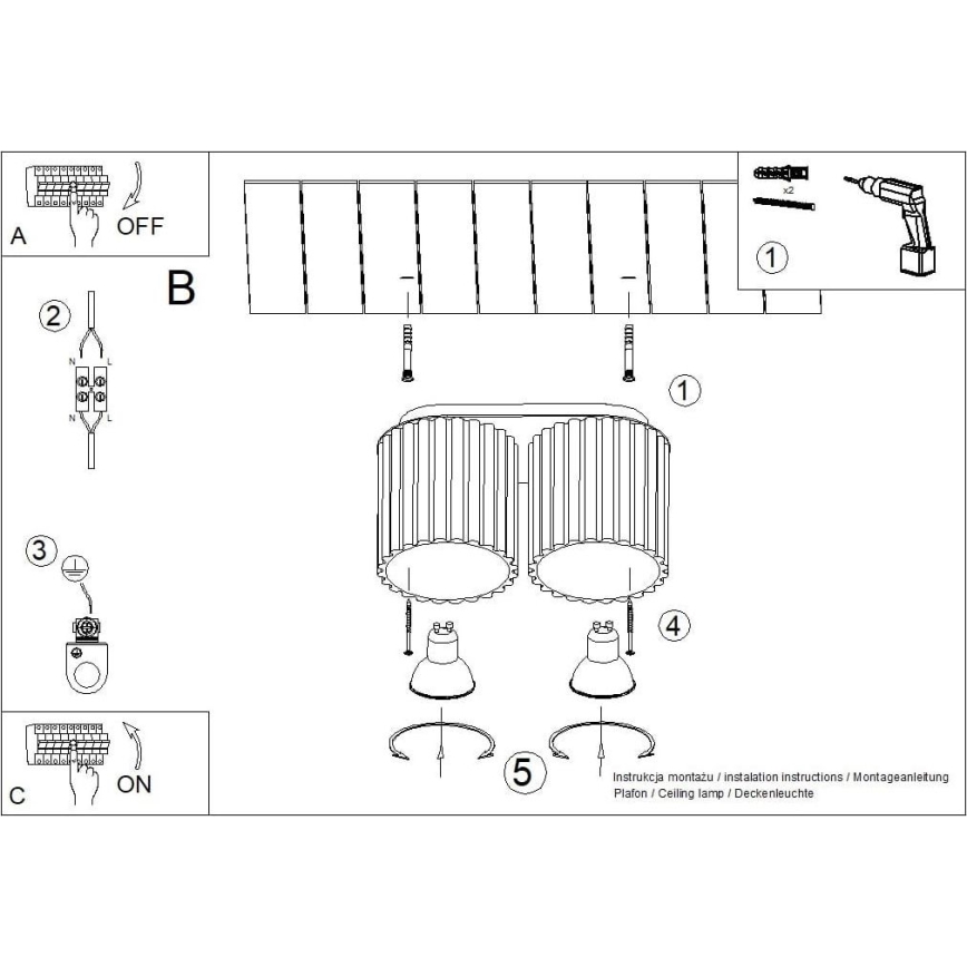 Σποτ φωτιστικό AURA 2xGU10/10W/230V μπλε