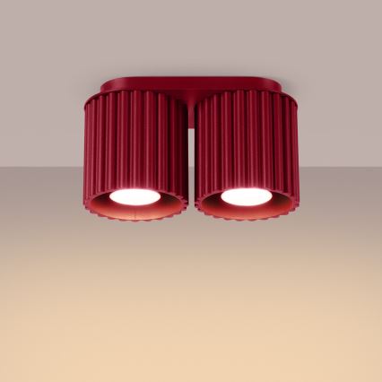 Φωτιστικό σποτ AURA 2xGU10/10W/230V κόκκινο
