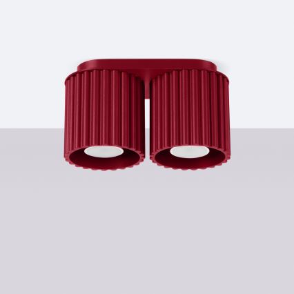 Φωτιστικό σποτ AURA 2xGU10/10W/230V κόκκινο