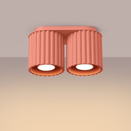 Φωτιστικό σποτ AURA 2xGU10/10W/230V ροζ