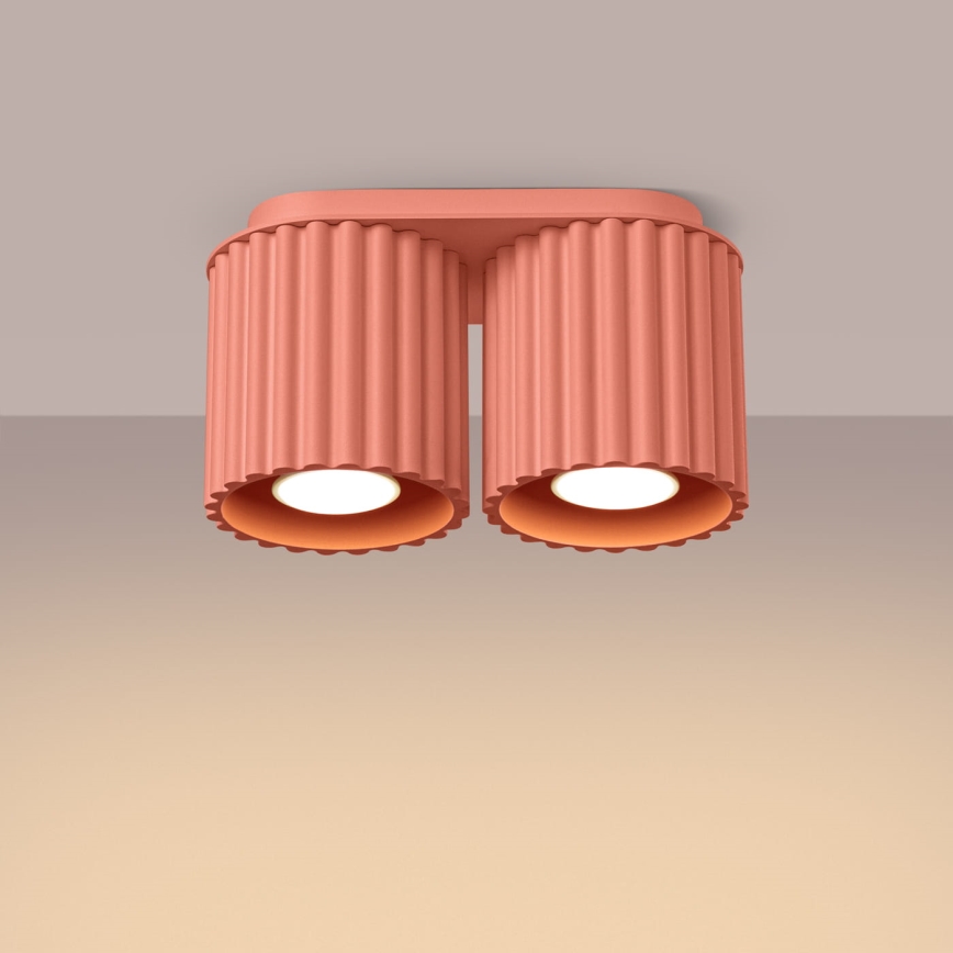Φωτιστικό σποτ AURA 2xGU10/10W/230V ροζ