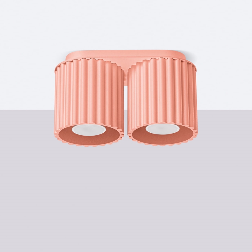 Φωτιστικό σποτ AURA 2xGU10/10W/230V ροζ