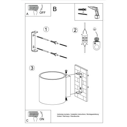 Επιτοίχιο φωτιστικό σποτ ORBIS 1xG9/8W/230V μπετόν/κρεμ