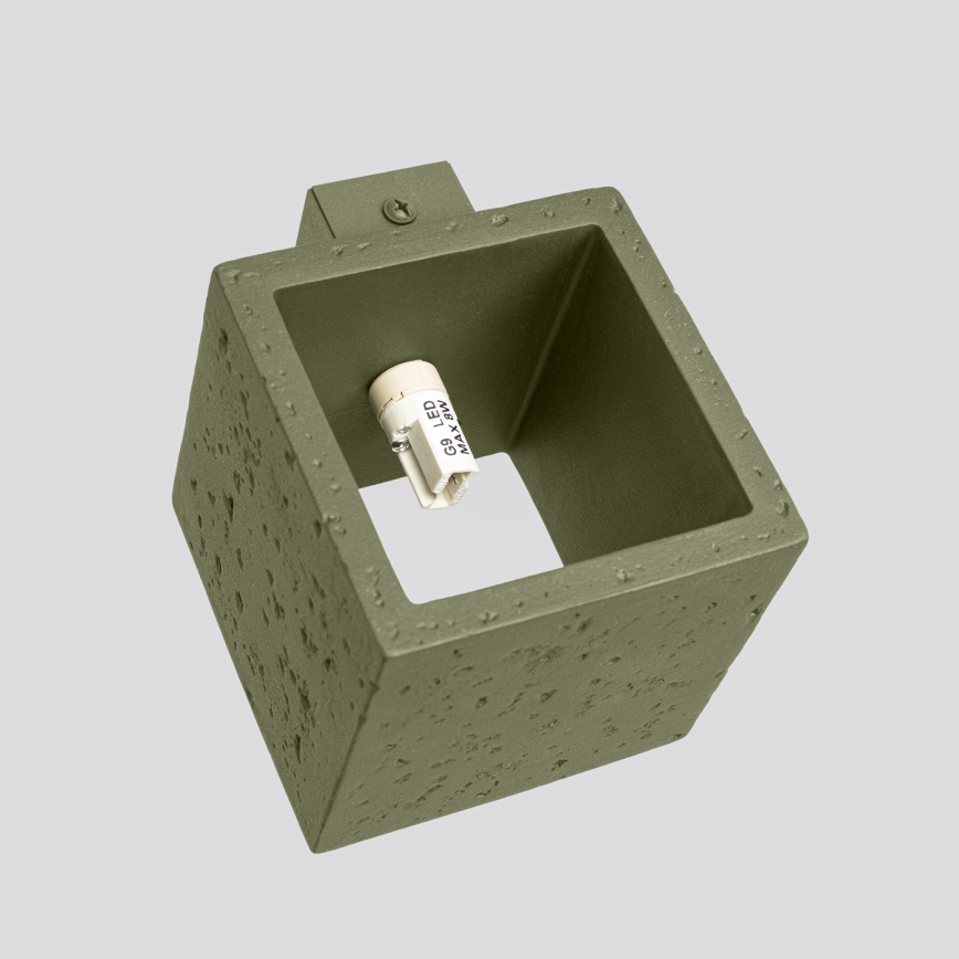 Επιτοίχιο σποτ QUAD 1xG9/8W/230V σκυρόδεμα/πράσινο