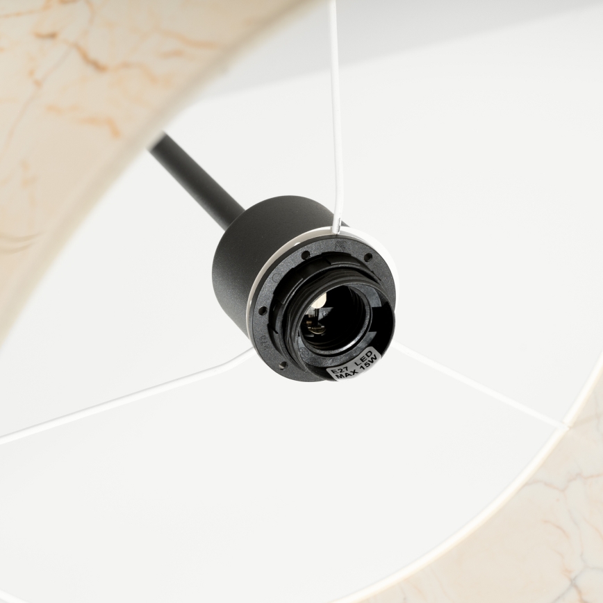 Κρεμαστό φωτιστικό με καλώδιο NEVIA 1xE27/15W/230V διάμ. 40 cm μπεζ/μαρμάρινο ντεκόρ