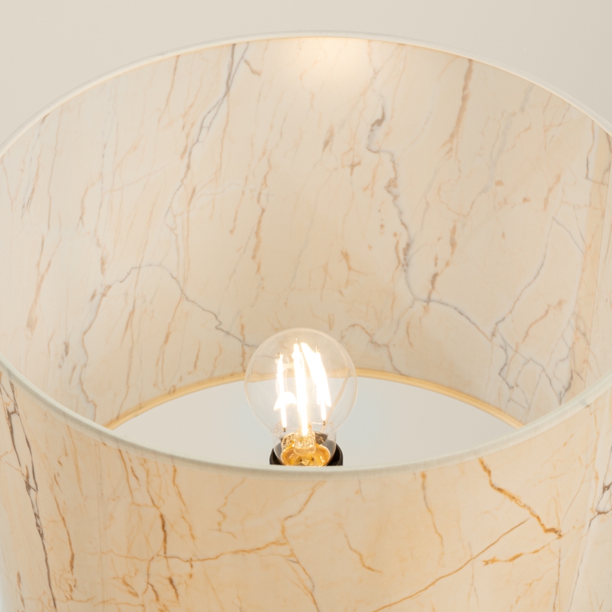 Επιδαπέδιο φωτιστικό NEVIA 1xE27/15W/230V μπεζ/μαρμάρινο ντεκόρ