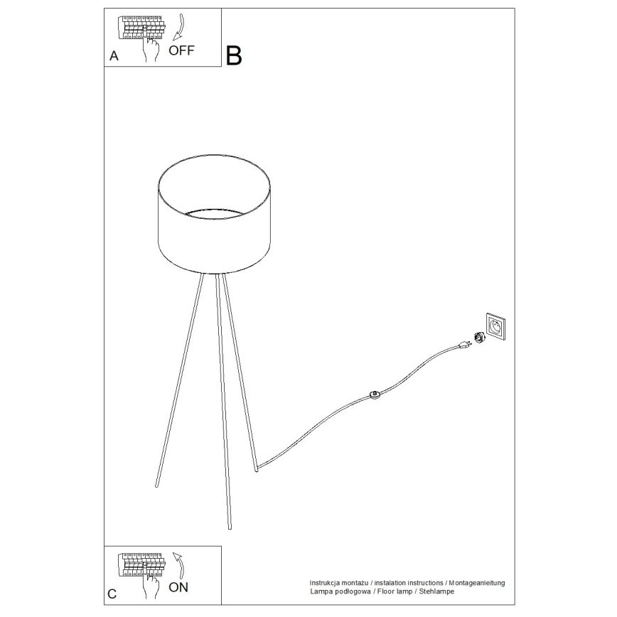 Επιδαπέδιο φωτιστικό NEVIA 1xE27/15W/230V μπεζ/μαρμάρινο ντεκόρ