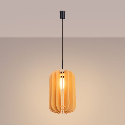 Κρεμαστό φωτιστικό με καλώδιο MULA 1xE27/15W/230V, διάμετρος 27 εκ., κίτρινο