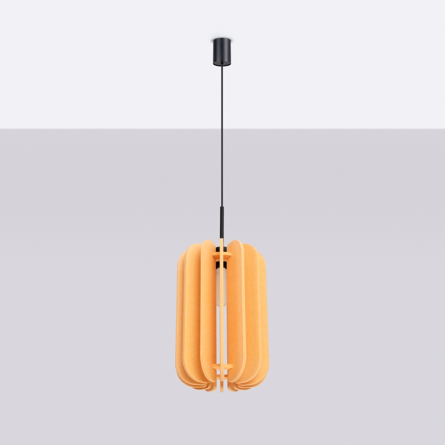 Κρεμαστό φωτιστικό με καλώδιο MULA 1xE27/15W/230V, διάμετρος 27 εκ., κίτρινο
