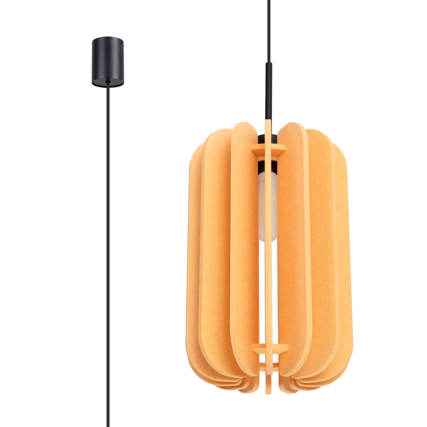 Κρεμαστό φωτιστικό με καλώδιο MULA 1xE27/15W/230V, διάμετρος 27 εκ., κίτρινο