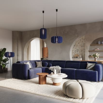 Κρεμαστό φωτιστικό με καλώδιο MULA 1xE27/15W/230V, διάμ. 27 cm, μπλε