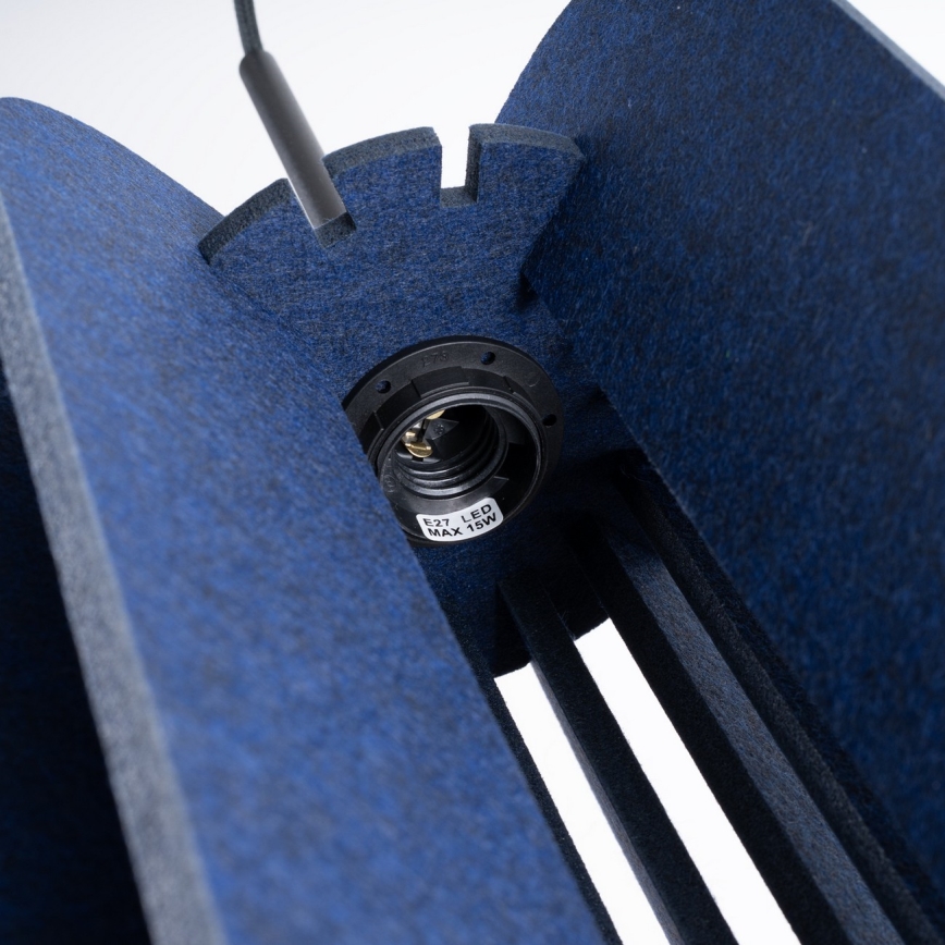 Κρεμαστό φωτιστικό με καλώδιο MULA 1xE27/15W/230V, διάμ. 27 cm, μπλε