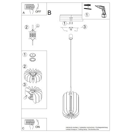 Κρεμαστό φωτιστικό με καλώδιο MULA 1xE27/15W/230V, διάμ. 27 cm, μπλε