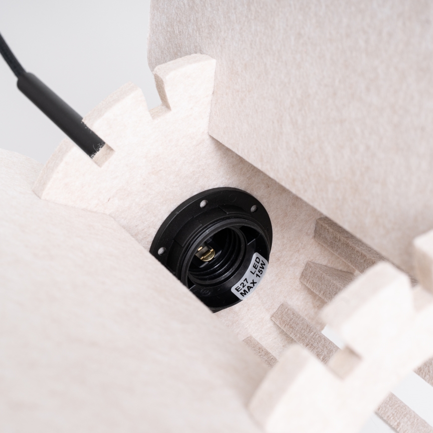 Κρεμαστό φωτιστικό με καλώδιο MULA, 1xE27/15W/230V, Ø 45 εκ., εκρού