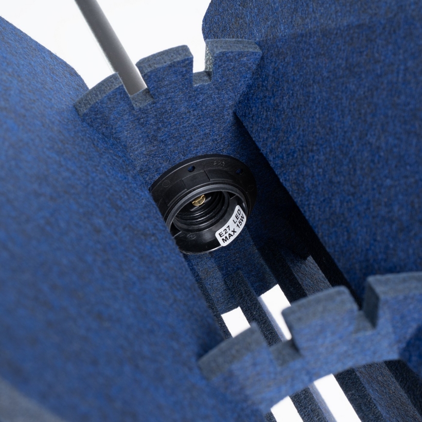 Κρεμαστό φωτιστικό με καλώδιο MULA 1xE27/15W/230V Ø 45 cm μπλε