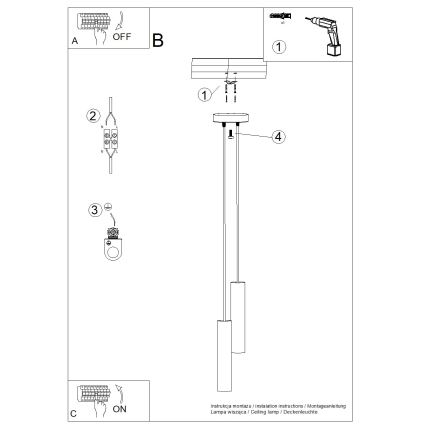 Κρεμαστό φωτιστικό με καλώδιο LAGOS 2xGU10/10W/230V λευκό
