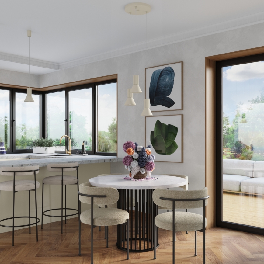 Κρεμαστό φωτιστικό σε καλώδιο ESTRIA, 3xE14/10W/230V, διάμ. 30 εκ., εκρού