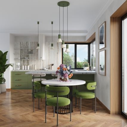 Κρεμαστό φωτιστικό με καλώδιο ESTRIA 1xE14/10W/230V Ø 14 εκ. πράσινο